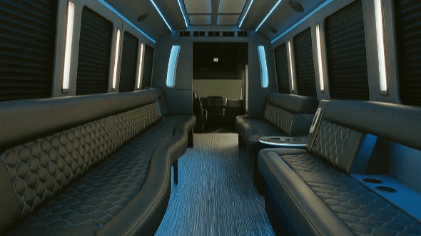 Interior of Thousand Oaks Party Bus Company's 20 Passenger Party Bus in Thousand Oaks