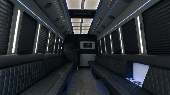 Interior of Oxnard Party Bus Company's 25 Passenger Party Bus in Oxnard