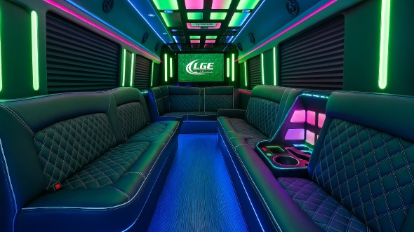 Interior of Thousand Oaks Party Bus Company's 28 Passenger Party Bus in Thousand Oaks