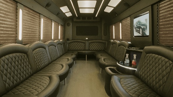 Interior of Simi Valley Party Bus Company's 30 Passenger Party Bus in Simi Valley