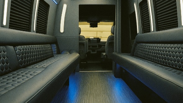Interior of Thousand Oaks Party Bus Company's 30 Passenger Party Bus in Thousand Oaks