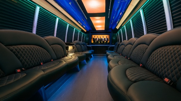 Interior of Santa Monica Party Bus Company's 40 Passenger Party Bus in Santa Monica