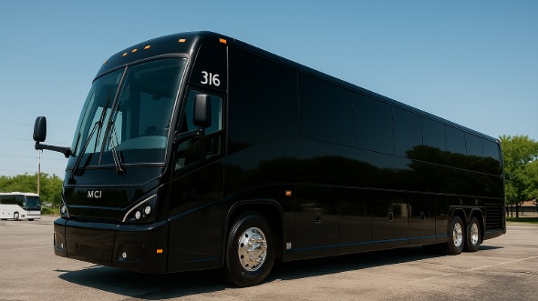 Exterior of Thousand Oaks Party Bus Company's 45 Passenger Charter Bus in Thousand Oaks