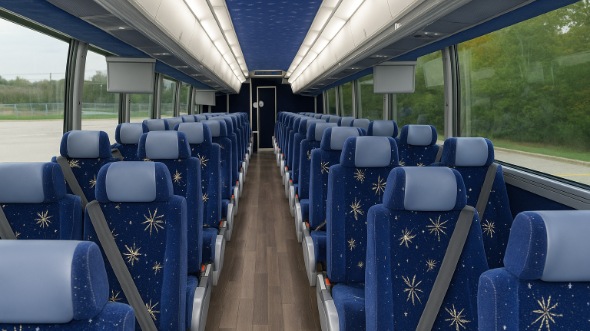 Interior of Thousand Oaks Party Bus Company's 47 Passenger Charter Bus in Thousand Oaks