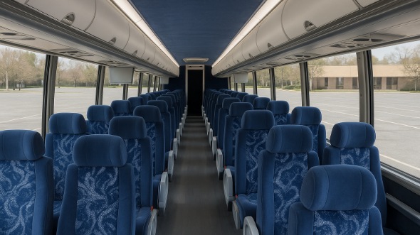 Interior of Thousand Oaks Party Bus Company's 48 Passenger Charter Bus in Thousand Oaks