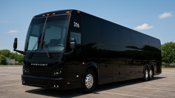 Exterior of Thousand Oaks Party Bus Company's 48 Passenger Charter Bus in Thousand Oaks
