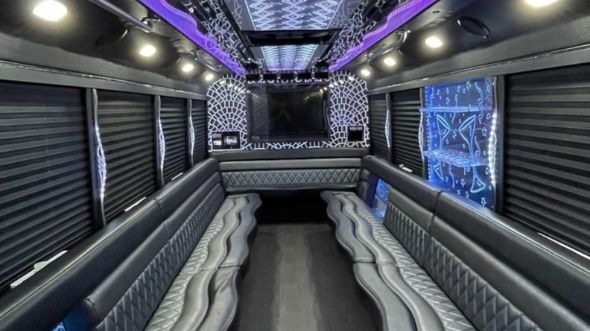 Interior of Camarillo Party Bus Company's 50 Passenger Party Bus in Camarillo
