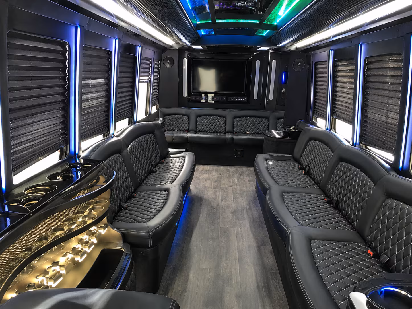 Thousand Oaks Birthday, Sweet 16, & Quinceañera Transportation party bus exterior