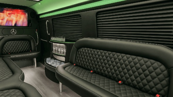 Thousand Oaks 18 passenger party bus interior